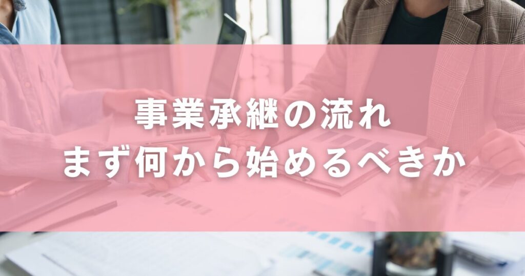 事業承継の流れ|まず何から始めるべきか