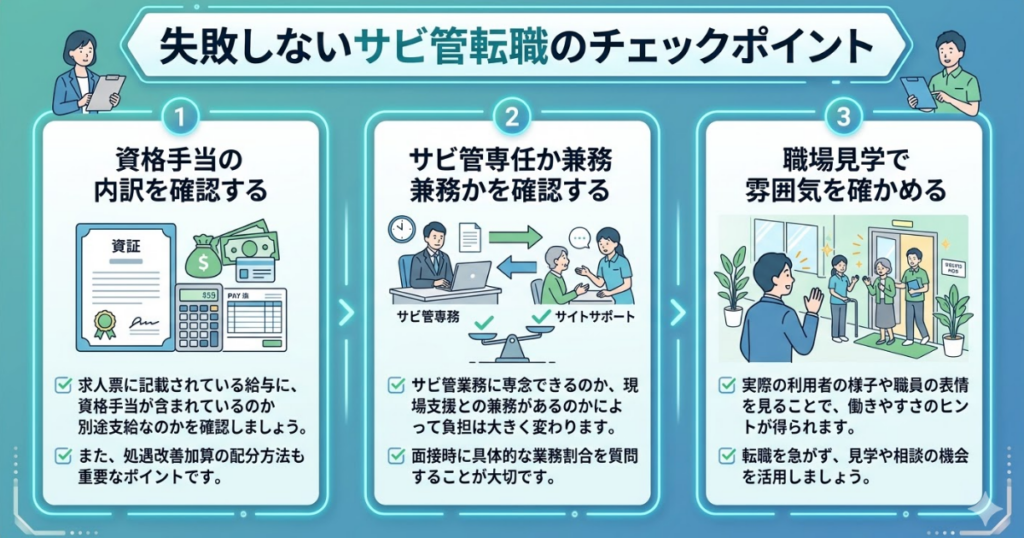 失敗しないサビ管転職のチェックポイント